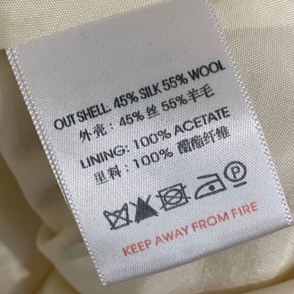 Reiss Ivory Wool & Silk Blend Double Breasted Long Sleeve Blazer SIZE XS - Picture 6 of 8